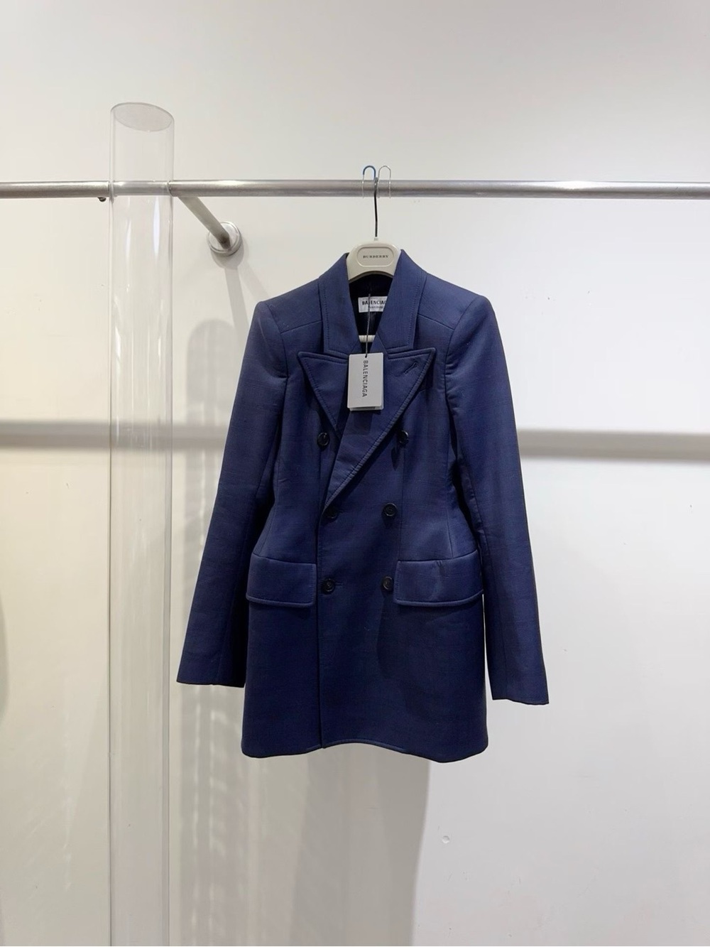 🚩steal Balenciaga Deep Double-Breasted Peacoat